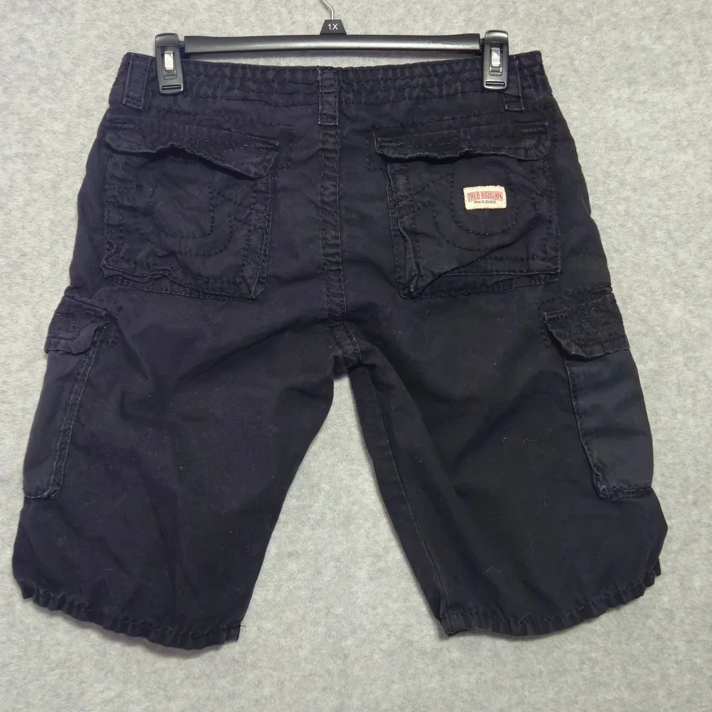 True Religion Brand Jeans Mens 32 Cargo Shorts Black 32 Made in USA
